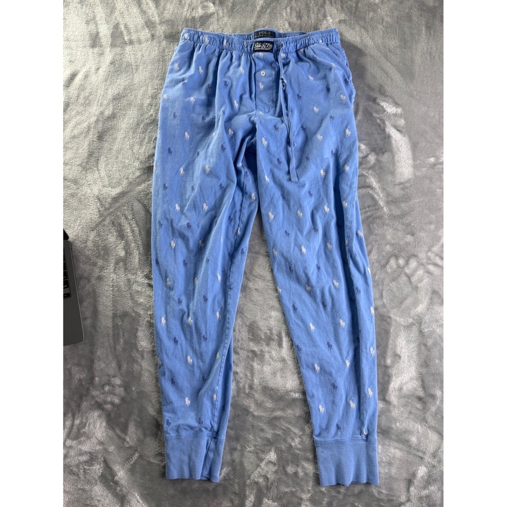 Polo Ralph Lauren Pony Print Sleepwear Men's Pajama Pants M Blue